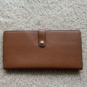 Vera Bradley Slim Travel Organizer Leather Passport Holder Wallet - Tan